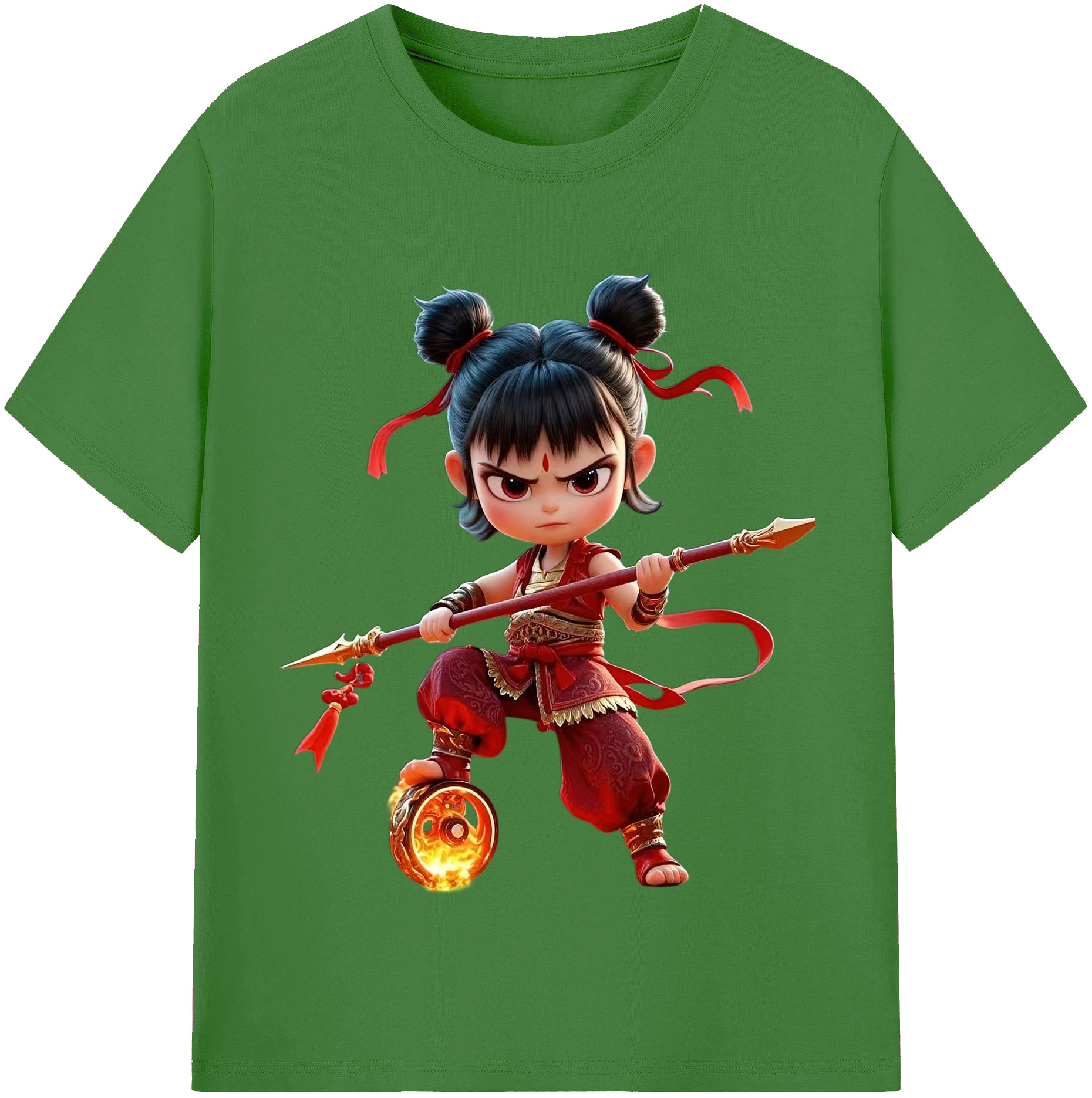 （画像用） Ne Zha 2 ナタ 魔童の大暴れ レディースカジュアルプリントTシャツ（綿100％）